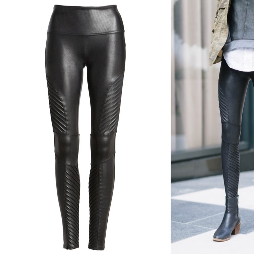 Spanx Faux Leather Moto Legging XS EUC